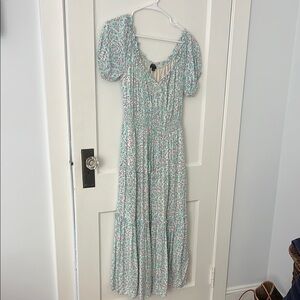 J Crew Floral Puff Sleeve Maxi Dress